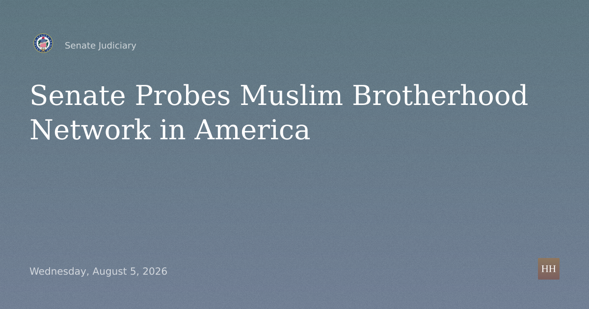 Hearings to examine the Muslim brotherhood network in America.