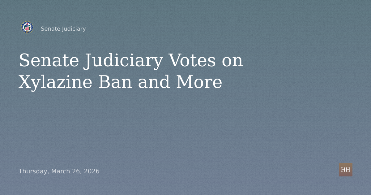 Meeting: Xylazine Ban, Federal Crime Report, Sanctions, Marshal Nominations