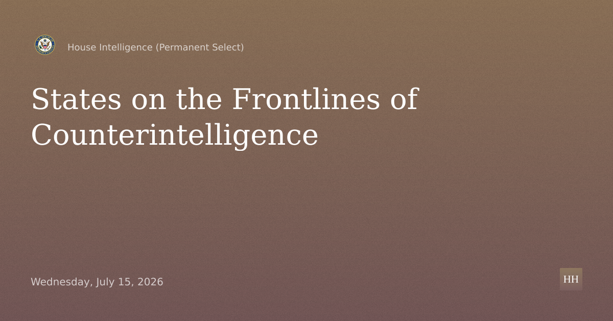 States on the Frontlines of Counterintelligence