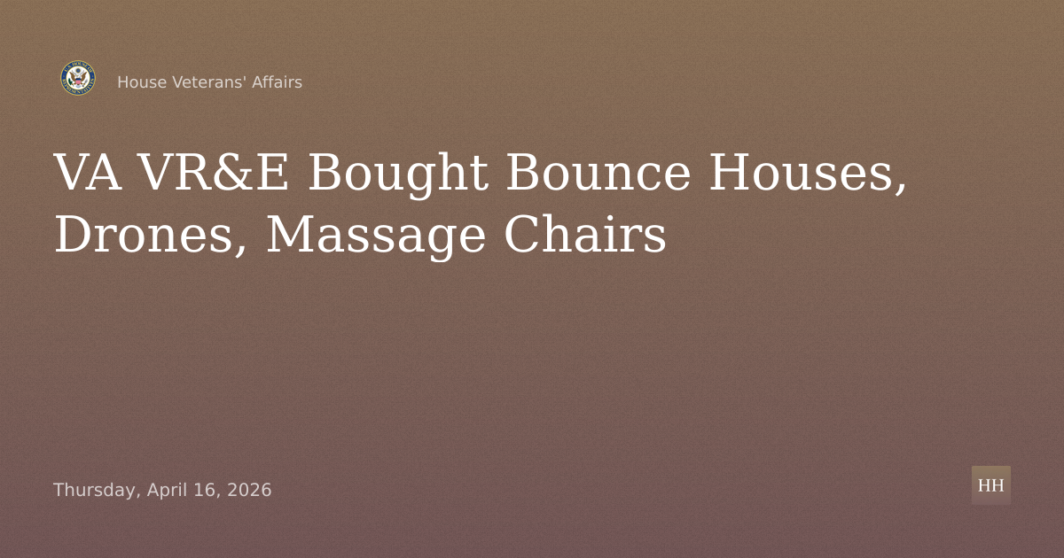 Bounce Houses, Drones, Massage Chairs: VA VR&E Purchase History