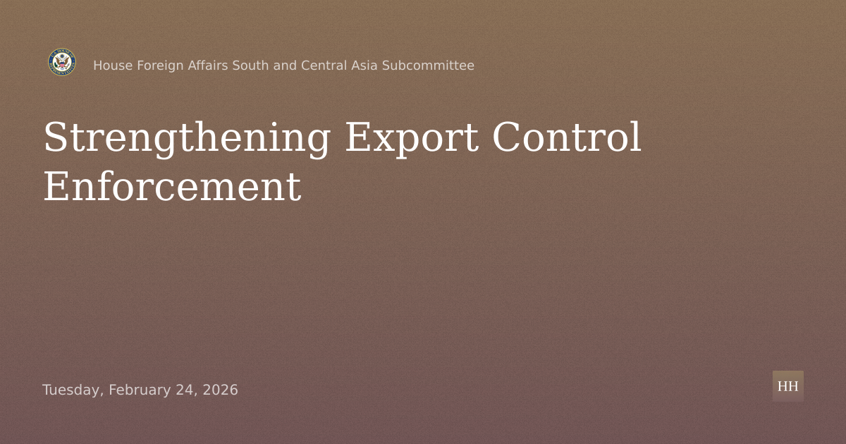Strengthening Export Control Enforcement