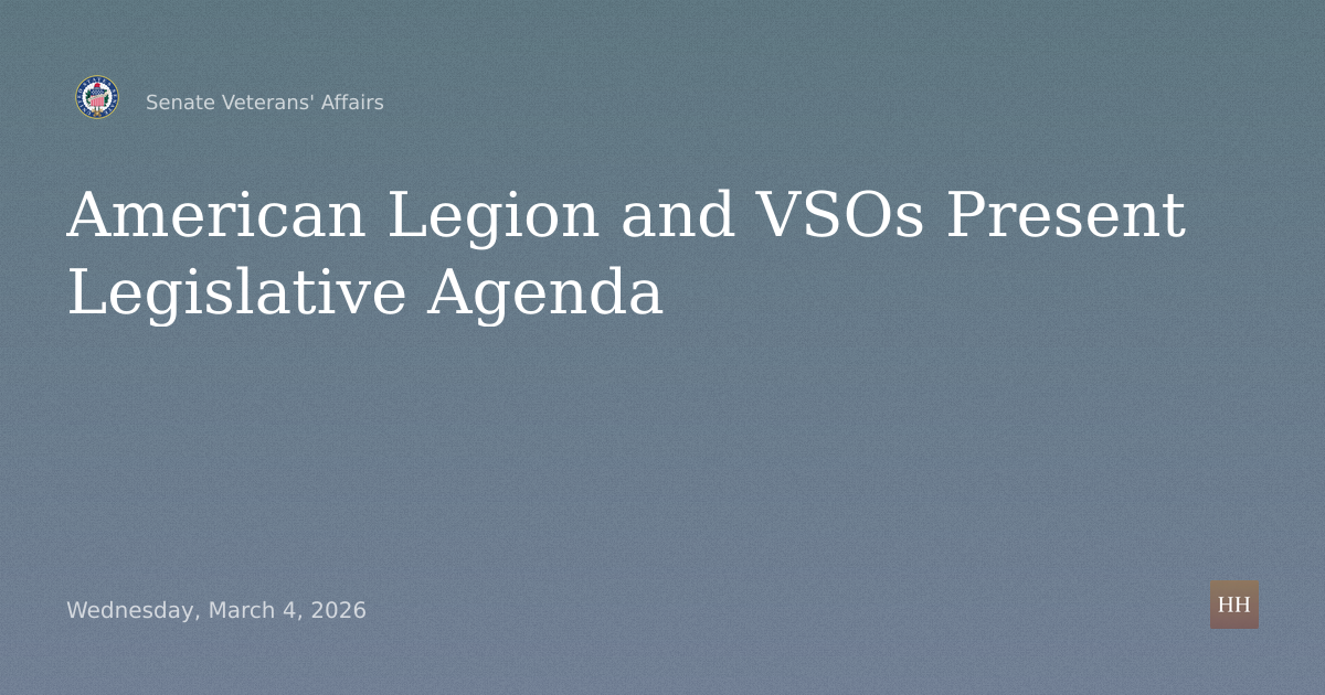 Joint Hearing on American Legion and Multi VSOs Legislative Presentation
