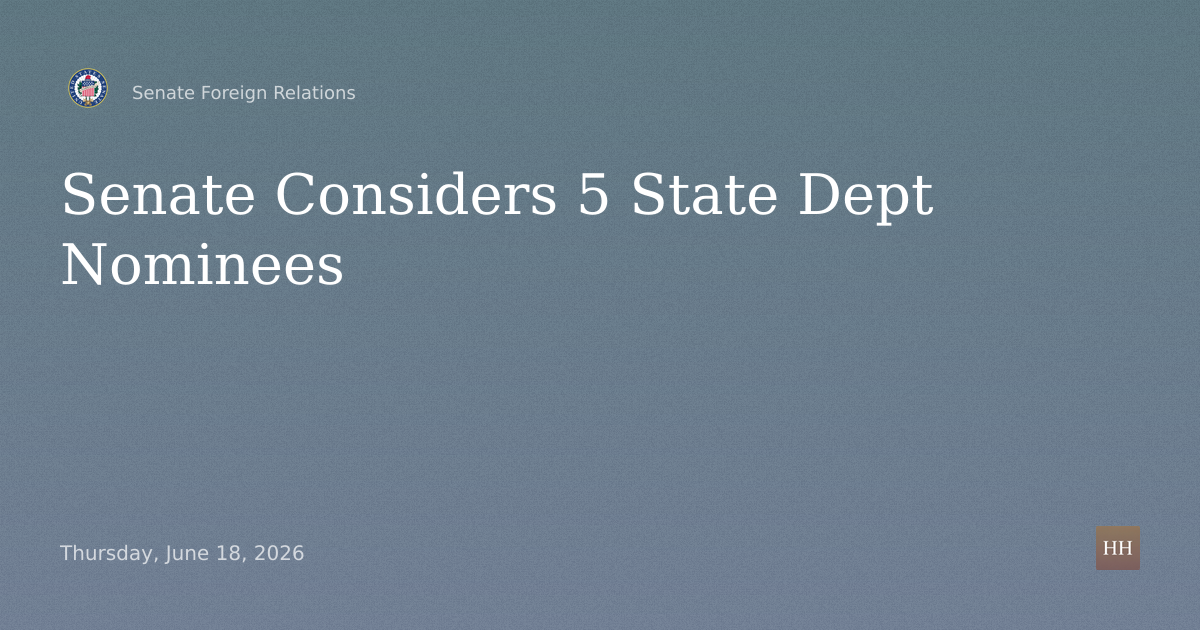 Nominations of Segura, Hanrahan, Bauer, Lake and Vance for State Dept