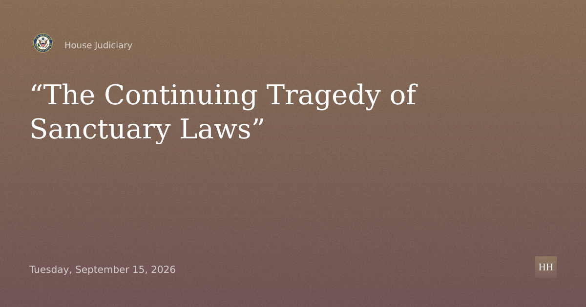 The Continuing Tragedy of Sanctuary Laws