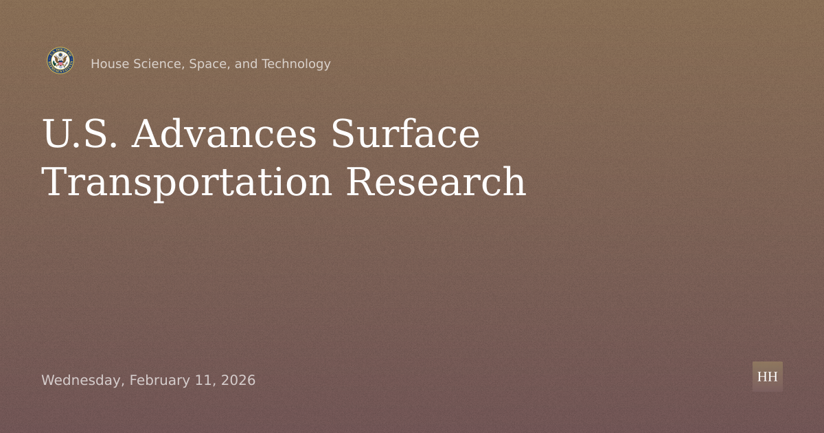 Accelerating Progress: U.S. Surface Transportation Research
