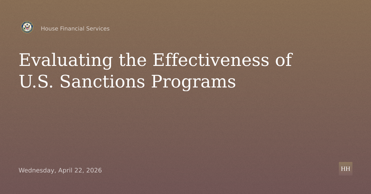 Evaluating the Effectiveness of U.S. Sanctions Programs