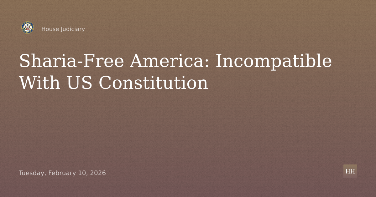 “Sharia-Free America: Why Political Islam & Sharia Law Are Incompatible with the U.S. Constitution”