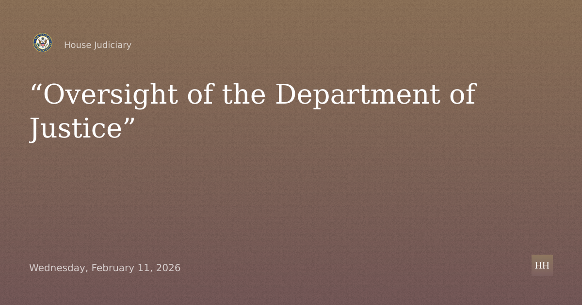 Oversight of the Department of Justice