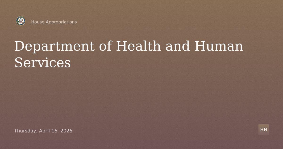 Department of Health and Human Services