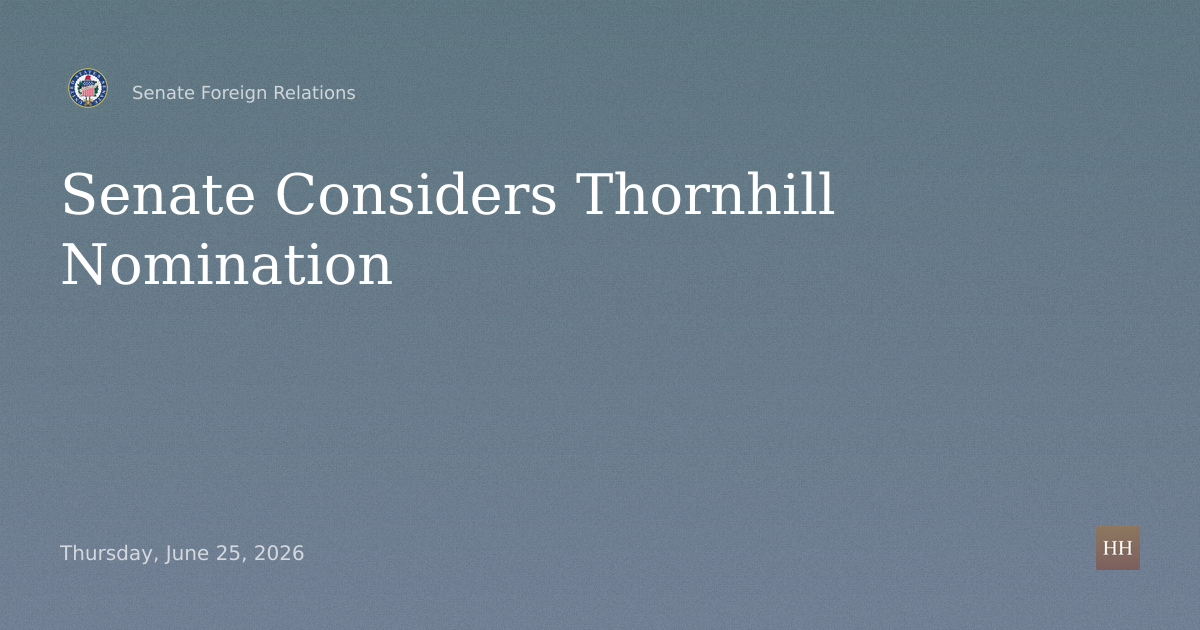 Hearings to examine the nomination of Barbera Thornhill, of North Carolina