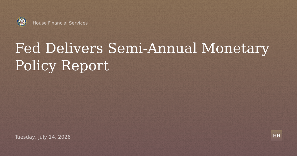 The Federal Reserve's Semi-Annual Monetary Policy Report