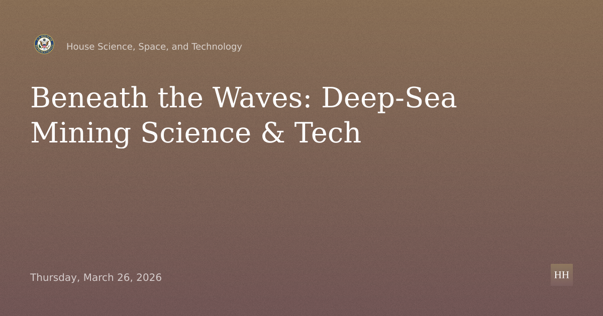 Beneath the Waves: The Science and Technology of Deep-Sea Mining