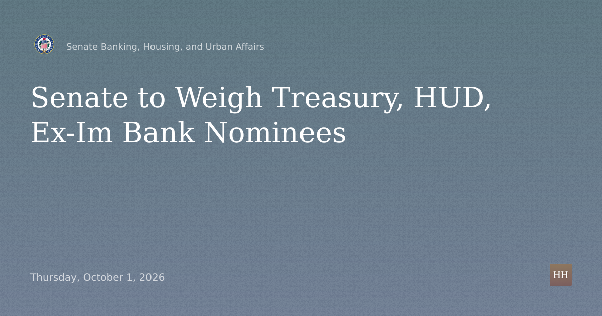 Nominations of Wiggins, Jones, Slade and Rigas to Treasury, HUD, Ex-Im Bank