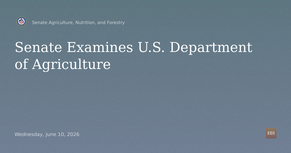 An oversight hearing to examine the U.S. Department of Agriculture.