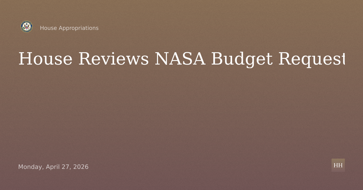 Budget Hearing - National Aeronautics and Space Administration