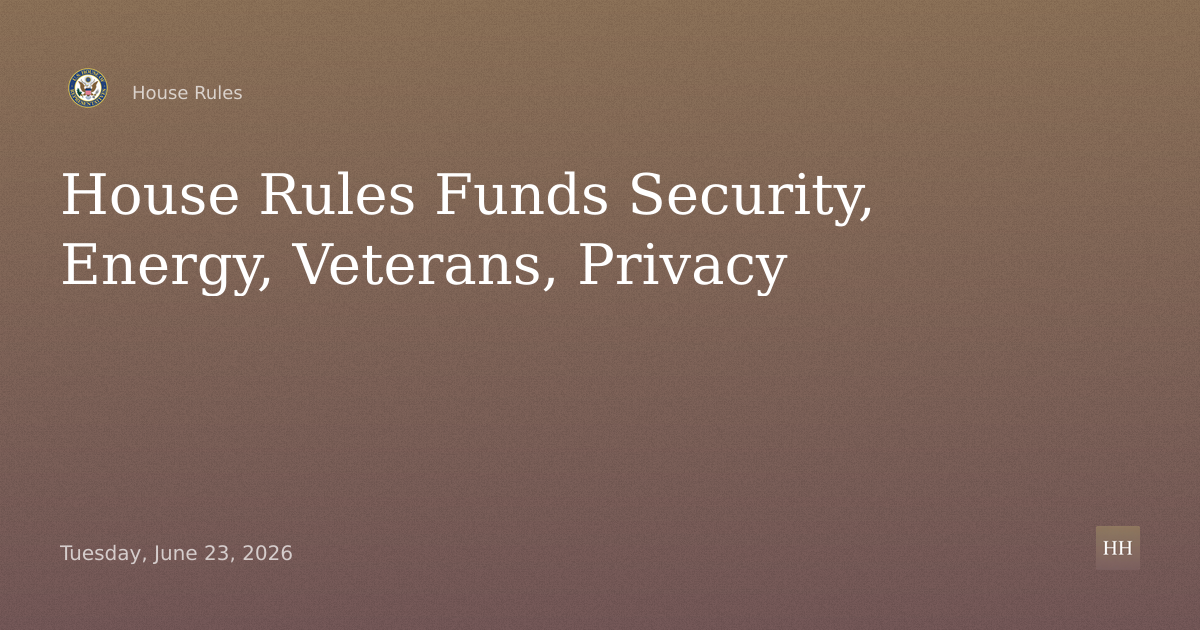 National Security-State, Energy-Water Funding, Veterans Care, Privacy Purchases