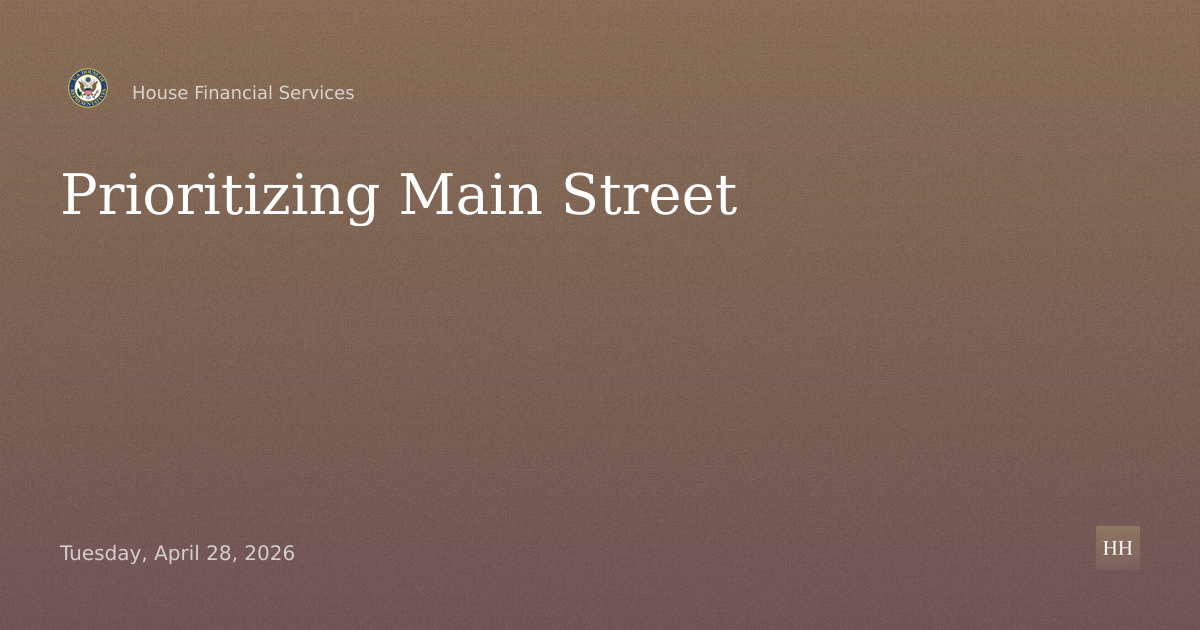 Prioritizing Main Street