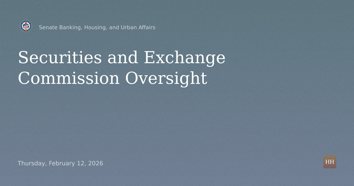 Oversight hearings to examine the Securities and Exchange Commission.