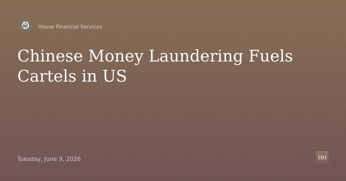 Chinese Money Laundering Networks and Cartel Financing in U.S. Financial System