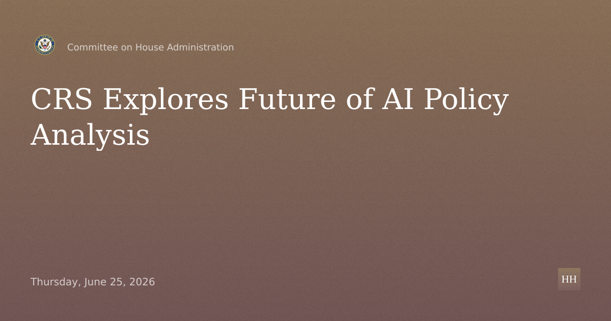 Congressional Research Service and the Future of AI-Enabled Policy Analysis