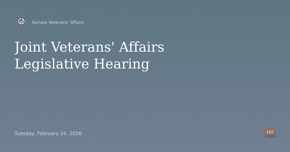 A joint hearing with the House Committee on Veterans' Affairs to examine the legislative