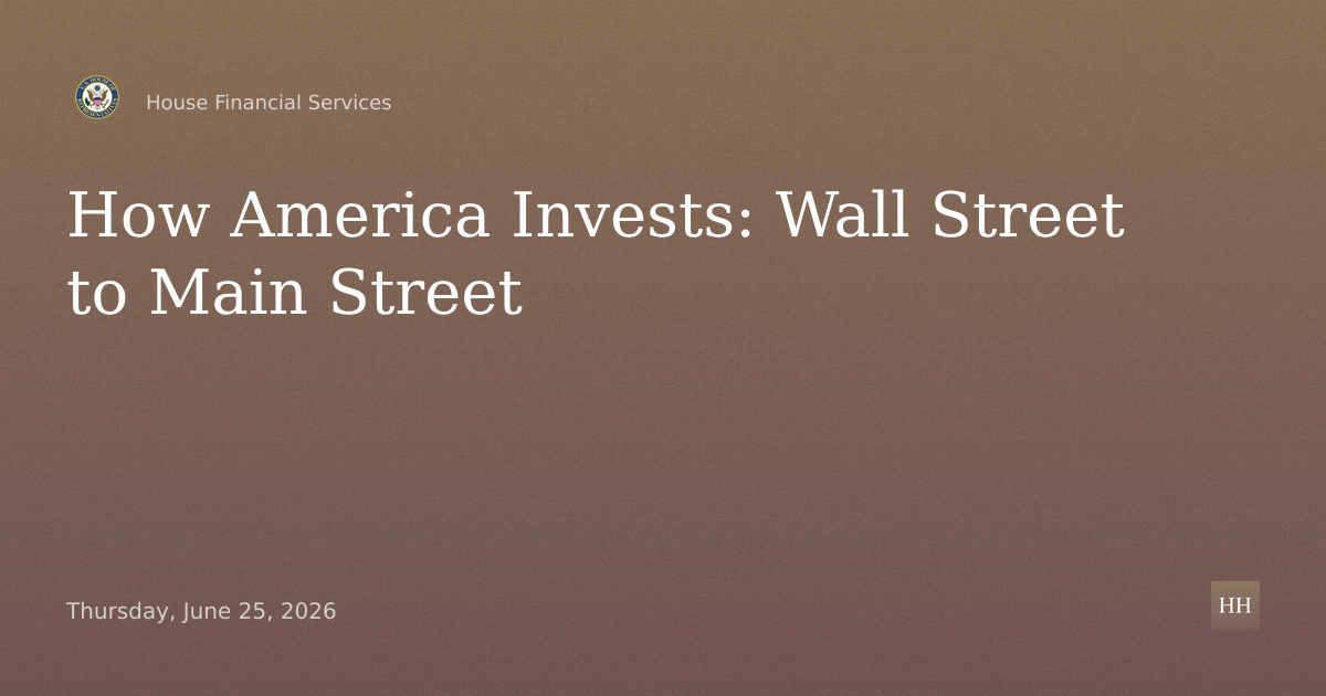 From Wall Street to Main Street: The Future of How America Invests