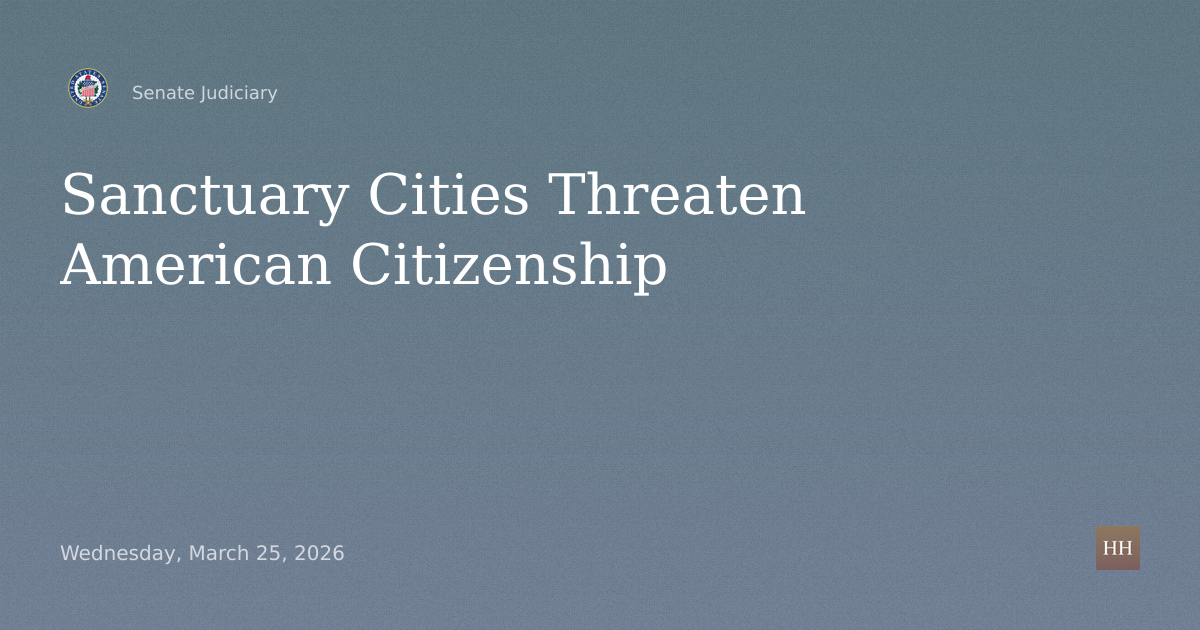 Protecting American Citizenship: Federalism, Sanctuary Cities, Rule of Law