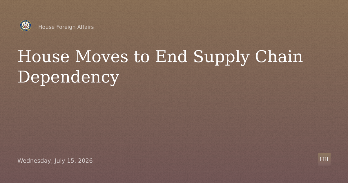 Ending Supply Chain Dependency: Aligning Tools, Capital, and Partnerships