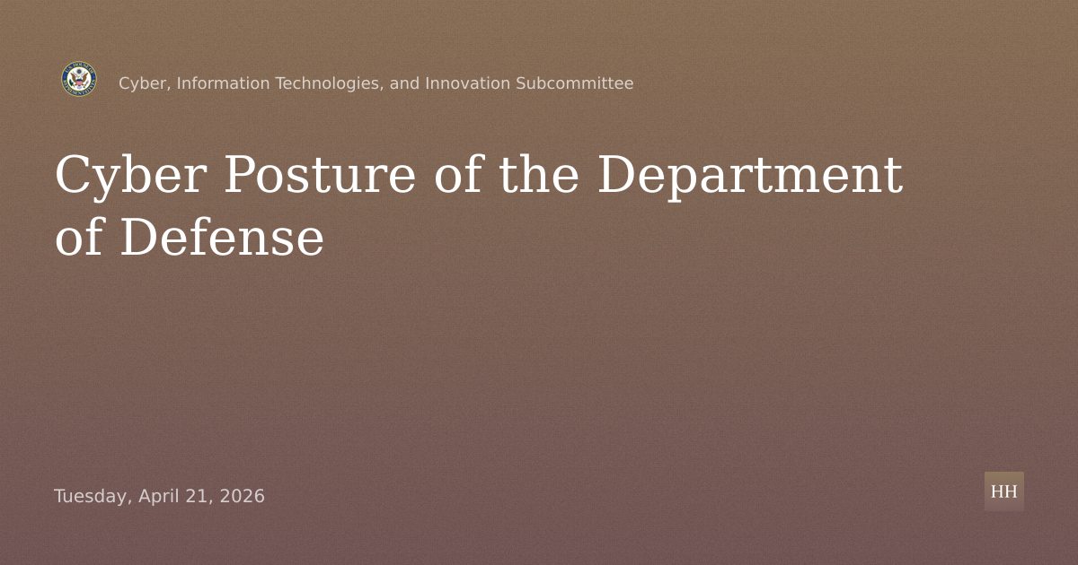 Cyber Posture of the Department of Defense