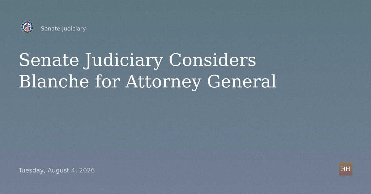 Business meeting to consider the nomination of Todd Blanche, of Florida, to be Attorney General.