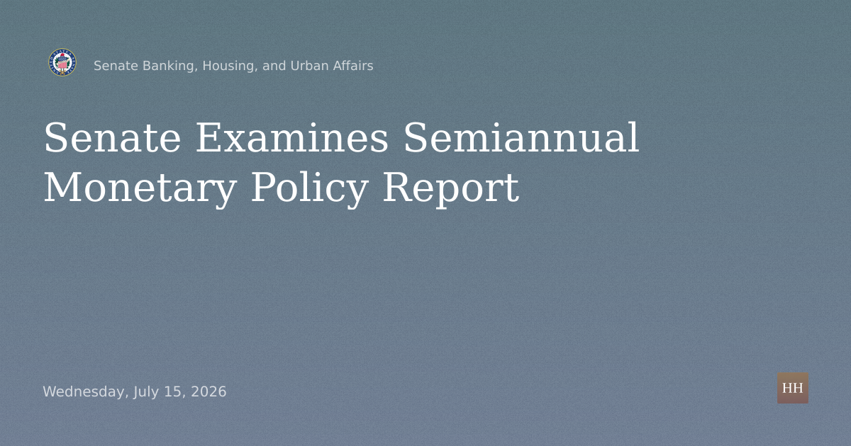 Hearings to examine the semiannual monetary policy report to the congress.