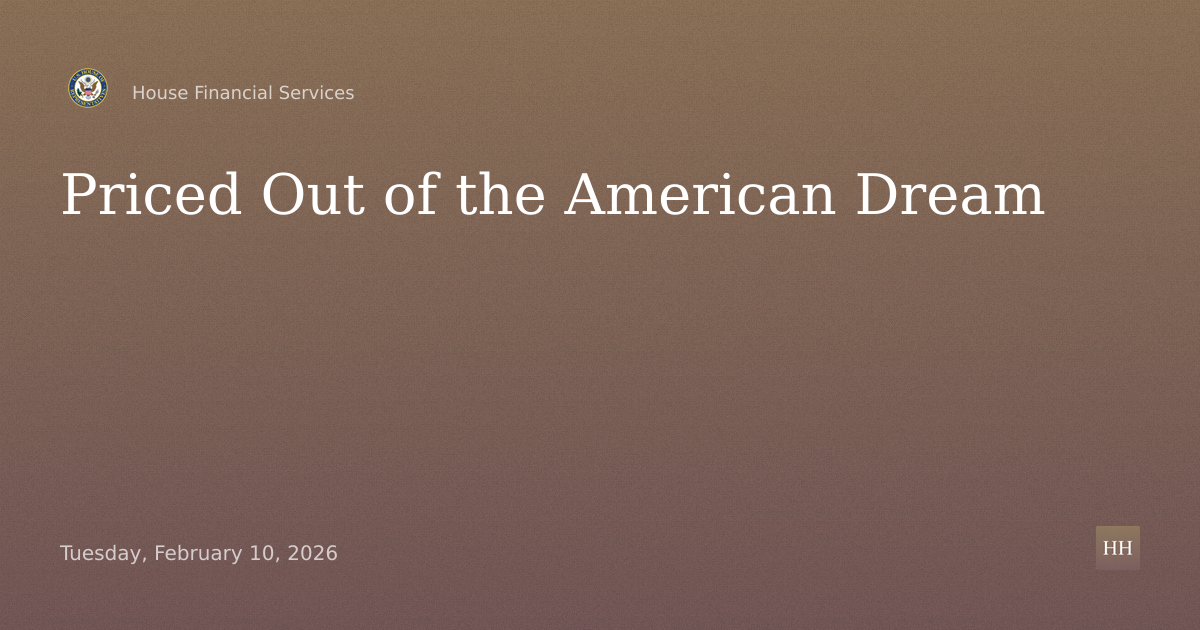 Priced Out of the American Dream