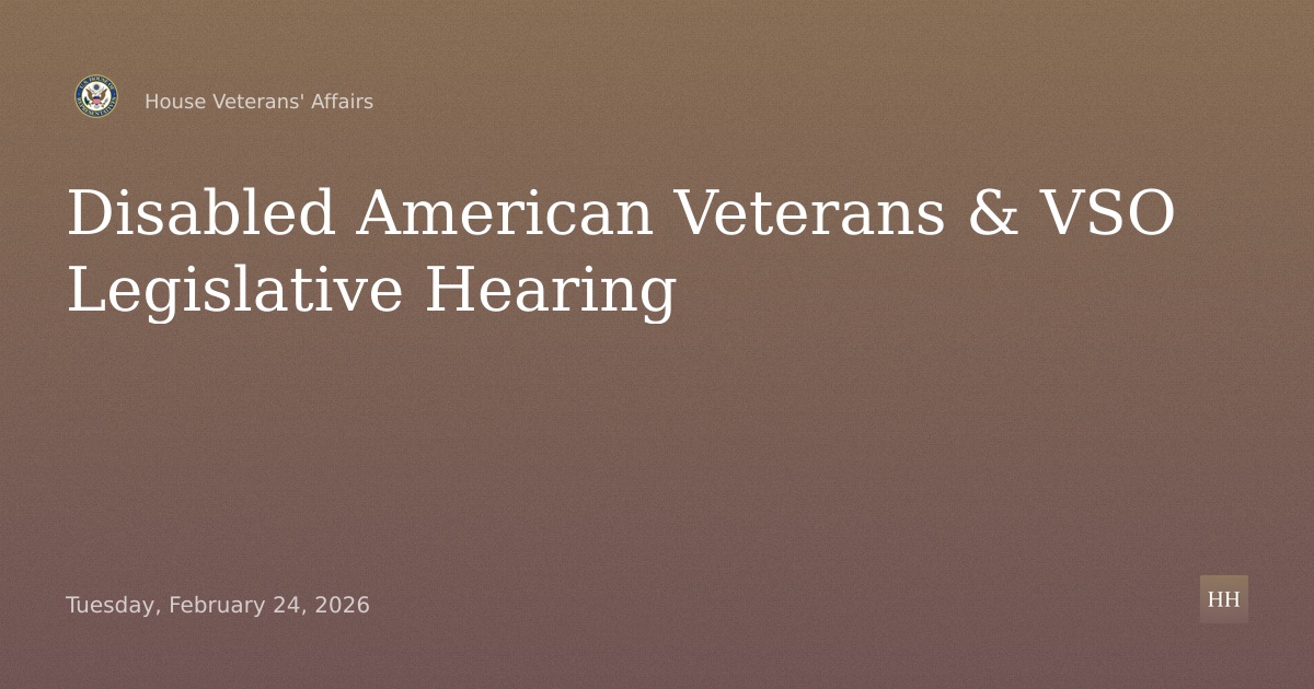 Joint House and Senate Legislative Presentation of Disabled American Veterans
& Multi VSOs