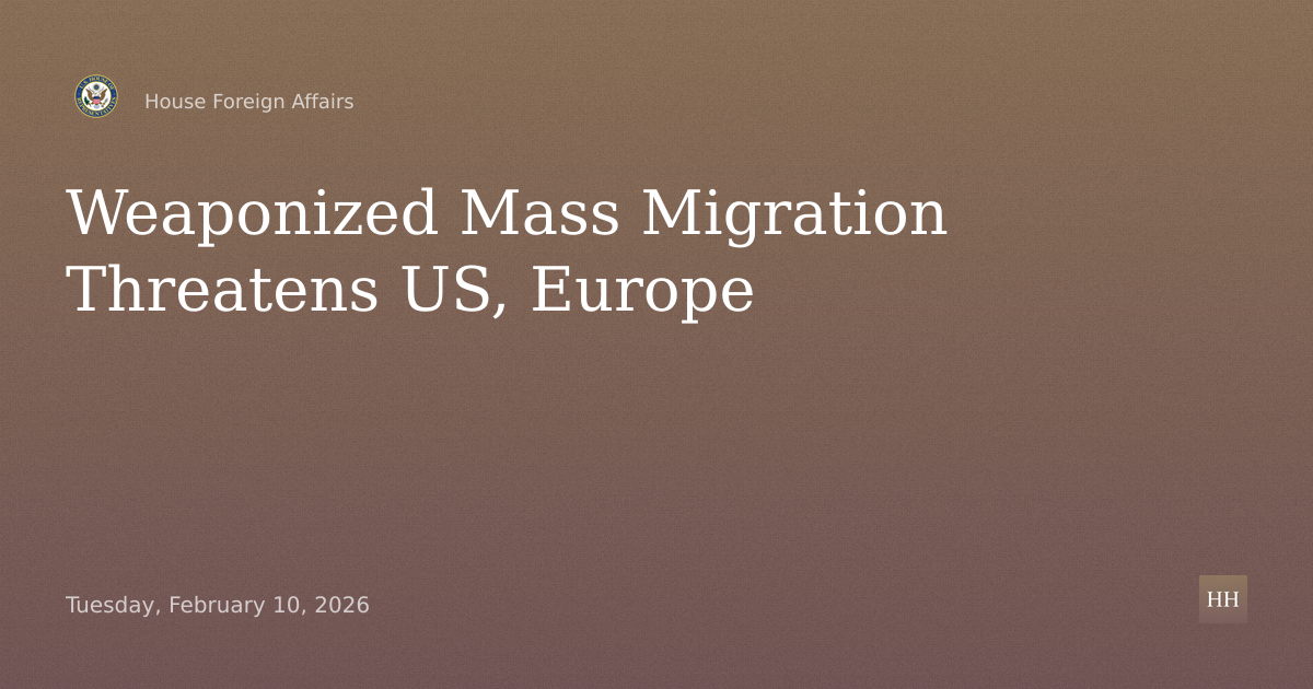 Weaponized Mass Migration: A Security Risk
to Europe and the United States