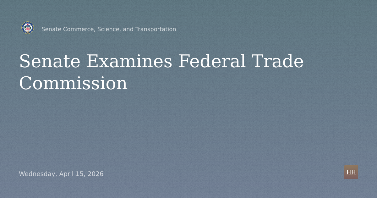 An oversight hearing to examine the Federal Trade Commission.