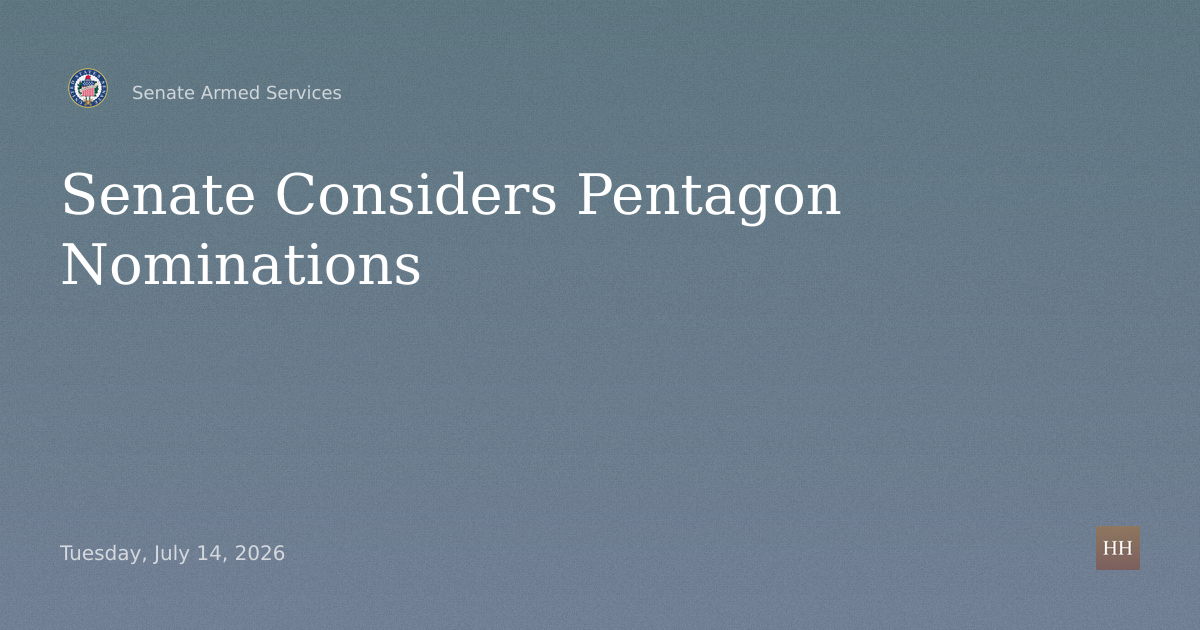 DOD Comptroller, Deputy Under Sec., NRO Dir., AF Asst. Sec. Nominations Hearing