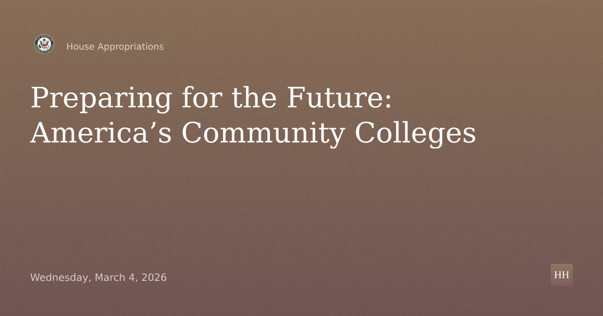 Preparing for the Future: America’s Community Colleges