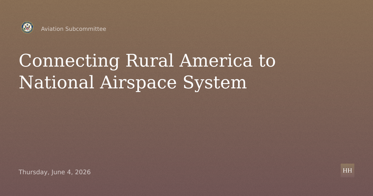 Connecting Rural America to the National Airspace System