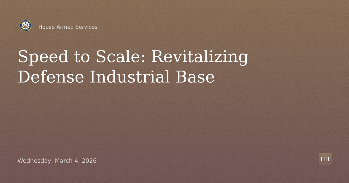 Speed to Scale: Revitalizing the Defense Industrial Base