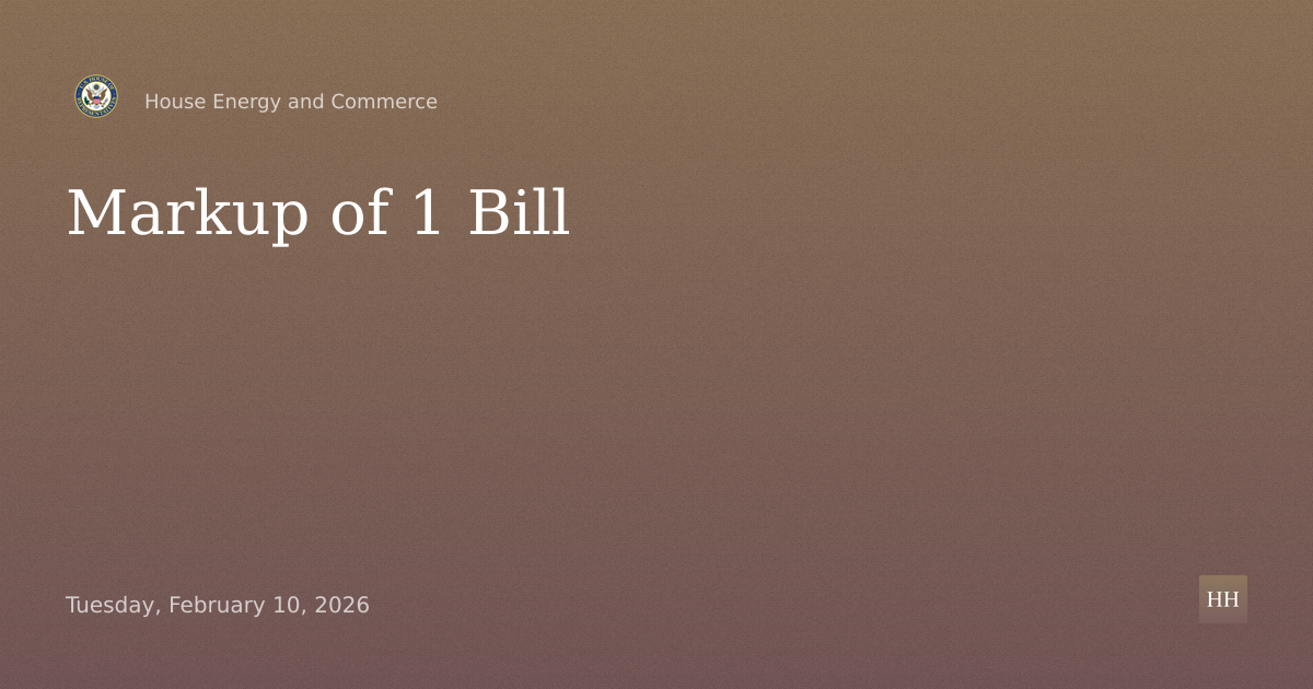 Markup of 1 Bill