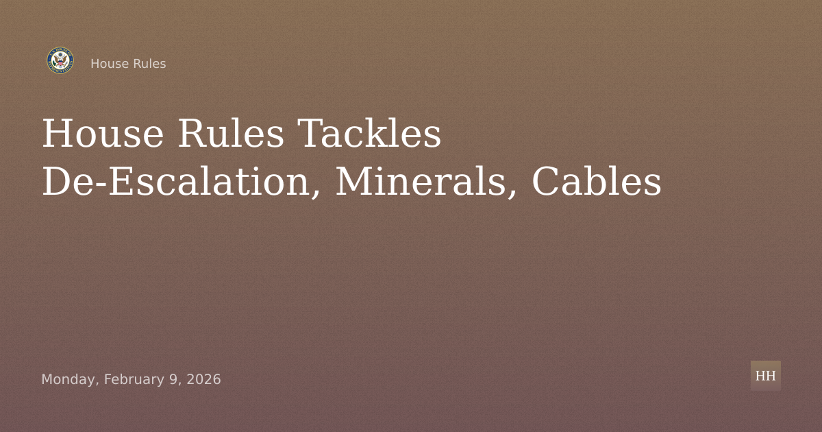 Law Enforcement De-Escalation, Critical Minerals, Undersea Cable Protection