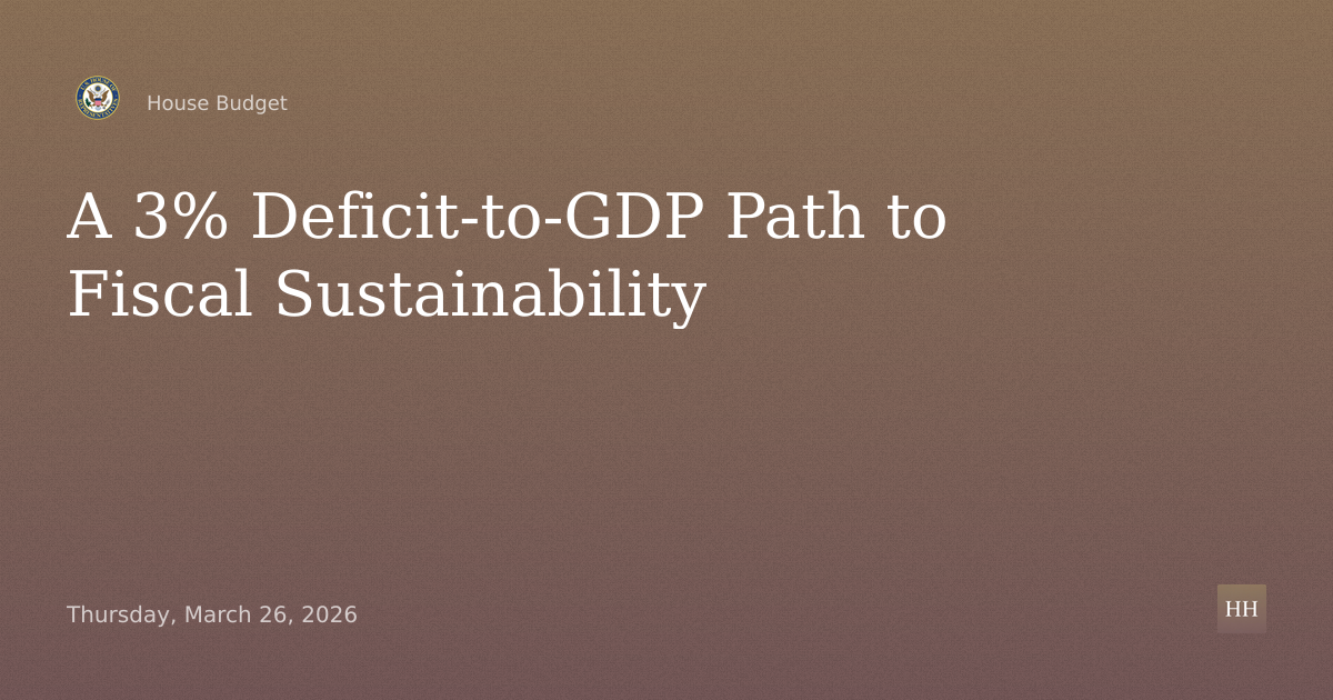 The Best Metric to Reverse the Curse: A 3% Deficit-to-GDP Path to Fiscal Sustainability