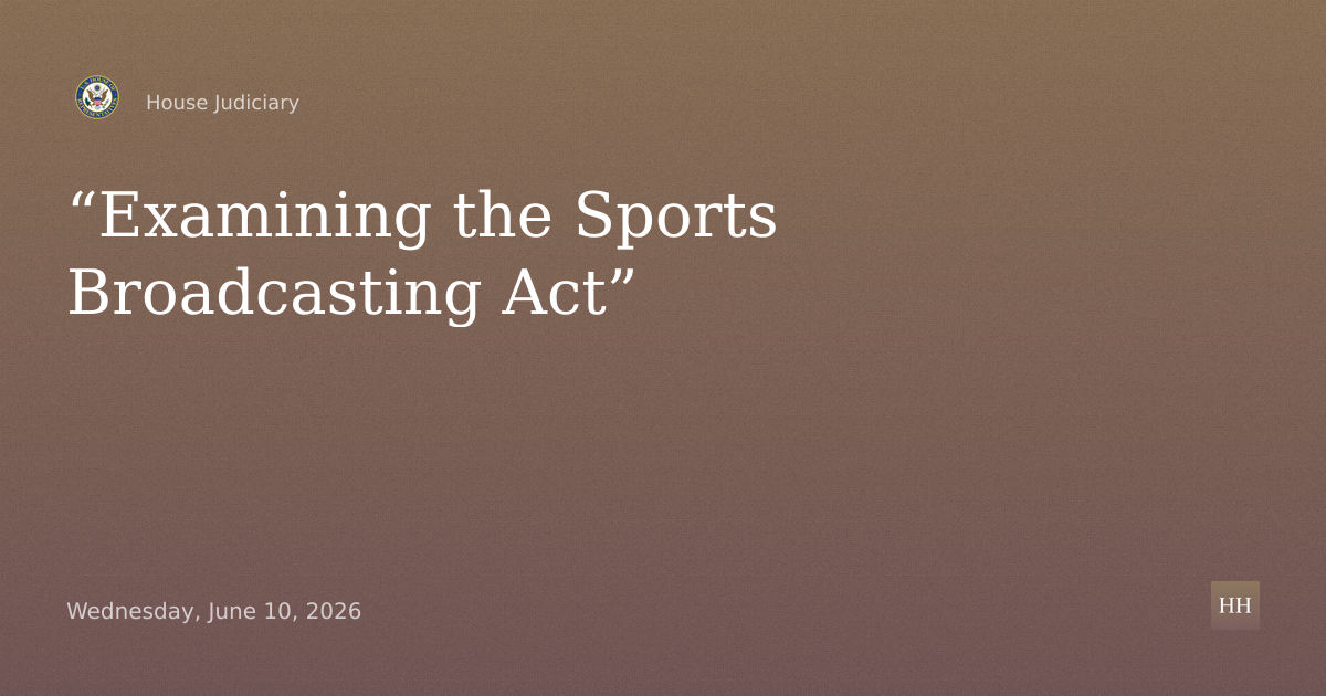 Examining the Sports Broadcasting Act
