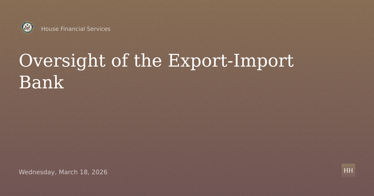 Oversight of the Export-Import Bank