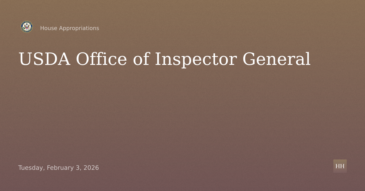 U.S. Department of Agriculture, Office of Inspector General